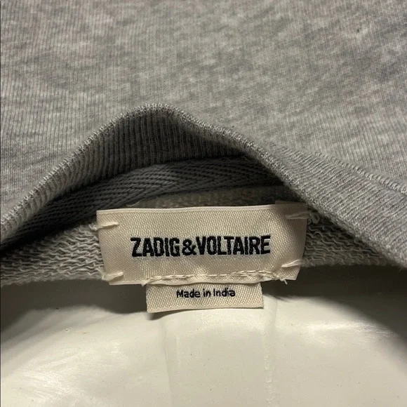 Zadig & Voltaire Light Gray Knit Kaly Love Rainbow Sweatshirt S - Picture 2 of 6